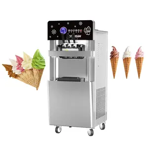 2024 Economic commercial automatic tabletop soft ice cream maker machine 3 flavors soft ice cream machine