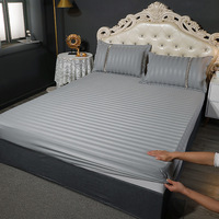 Ensembles de draps de lit à rayures de 3cm pour hôtel Ensembles de draps en satin de coton Literie Vente en gros de draps de lit en satin Ensemble de draps de luxe