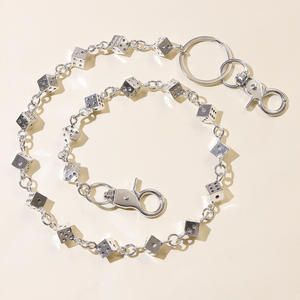 Punk Style Metal <b>Dice</b> Waist Chain Zinc Alloy Geometric Hollow Design Casual Fashion Body Chain For <b>Men</b> And Women - Product Image 3