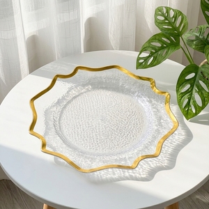 Plato de plástico PS transparente de 33 cm, directo de fábrica, plato decorativo desechable para frutas, para bodas y fiestas - Product Image 1