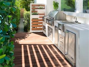 Kejia Hot Bán Gas Nướng 304 Thép Không Gỉ Ngoài Trời Nhà Bếp BBQ Đảo Tùy Chỉnh Bằng Gỗ Ngoài Trời Tủ Bếp - Product Image 2