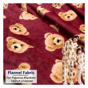 Soft <strong>Teddy</strong> <strong>Bear</strong> 100 Polyester Knitted Custom Printing 210gsm <strong>Double</strong> Flannel Fleece Fabric for Baby - Product Image 1