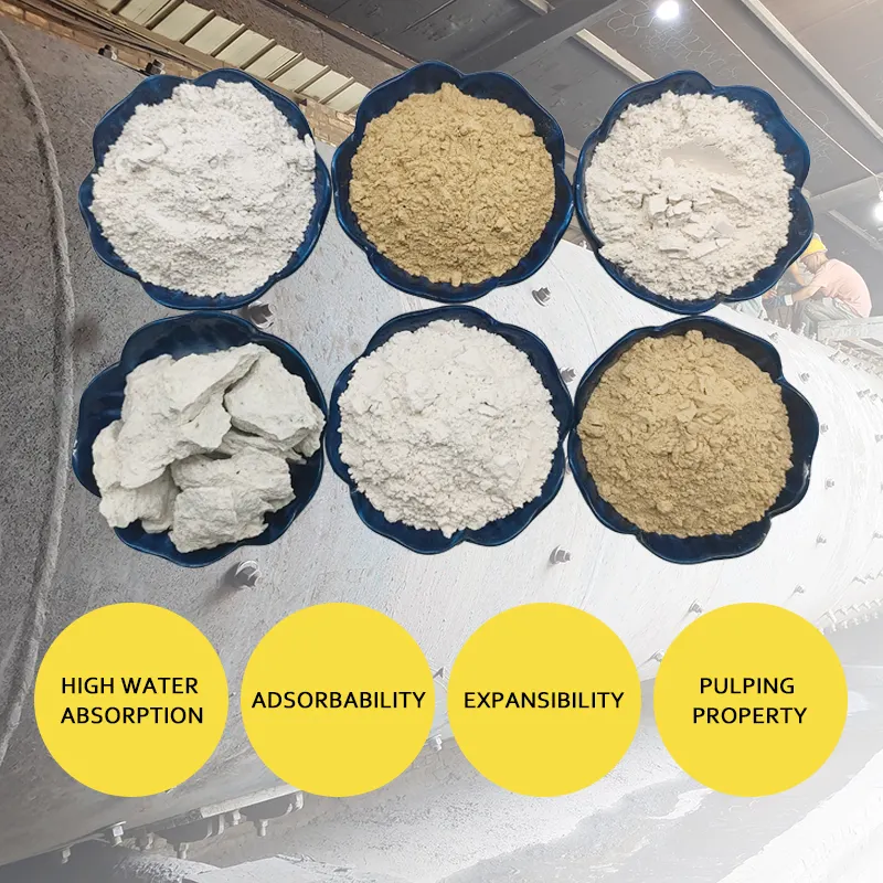 Poudre d'argile bentonite de qualité industrielle Prix bon marché Poudre de terre de blanchiment Substitué charbon actif atlapulgite