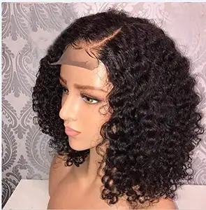 Lace Front Human Wigs Hair Short Bob Wigs Pre Plucked With Baby Hair Curly Brazilian Remy Hair Wigs For Black Women