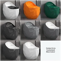 WC monobloc en forme d'œuf à poser au sol, nouveau design, siphon en S, toilettes monobloc, ensemble de toilettes pour salle de bain