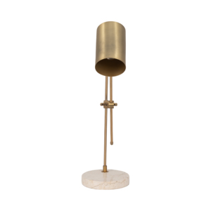 Lampada da Tavolo Cilindrica Moderna con Base in Travertino, Luce d'Accento per Camera da Letto e Comodino - Product Image 4