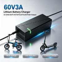 Pengisi Daya Baterai Li-ion 60V3A 67.2V79.8V dengan Proteksi Overcharge, Pengisi Daya Lithium untuk Skuter Listrik, Pengisi Daya Ebike