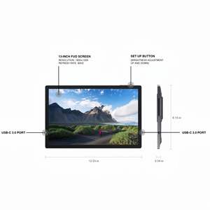 13.3 POUCES <span class=keywords><strong>Ofiyaa</strong></span> Dual Extender <span class=keywords><strong>P2</strong></span> PRO Triple Affichage Type-C Moniteur d'ordinateur portable personnalisé Support portable moniteur tri écran pour ordinateur portable - Product Image 5