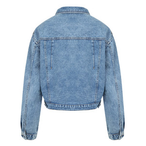 Vintage <span class=keywords><strong>Giacca</strong></span> di Jeans da Donna Ricamo Floreale Streetwear Cappotto <span class=keywords><strong>Giacca</strong></span> Da Cowboy - Product Image 2