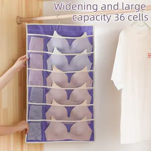 Bolsa de almacenamiento de ropa interior no tejida para el hogar, calcetines y bragas montados en la pared del armario, bolsa organizadora por separado