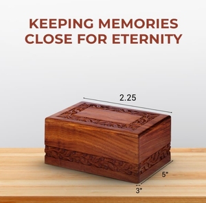 Toptan ahşap hatıra kutusu bambu anıt Urn için insan ve <span class=keywords><strong>Pet</strong></span> külleri-ekstra küçük çekmeceler dekoratif kremasyon Urn - Product Image 3
