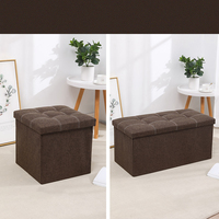 Banc de rangement pliable robuste en gros, tabouret à chaussures minimaliste en lin et boîte de rangement pour la maison en vrac