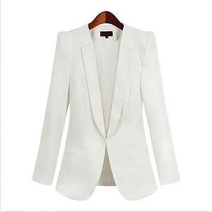 Chaqueta de Mujer para Oficina y Trabajo, Corte Entallado, Solapa, Color Sólido, Tejido de Punto, Relleno de Algodón, Exterior de Poliéster - Product Image 3