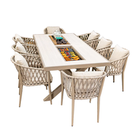 Table de pique-nique moderne pour jardin avec brasero et barbecues en aluminium, ensemble de grillades d'extérieur pour patio, vente chaude pour hôtels