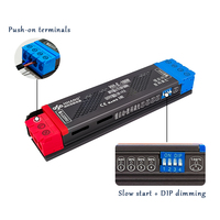 Controlador LED Delgado IP55, atenuadores DIP, garantía de 3 años, arranque lento, voltaje constante, 12V/24V, 100W-400W, caja de luz, transferencia de energía de AC-DC