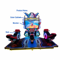 Simulateur de course de moto dynamique haute définition à monnayeur pour enfants, machine de jeu d'arcade 3 joueurs pour jeux d'amusement