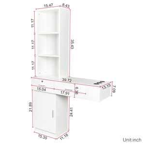 Meuble de rangement moderne blanc multifonctionnel pour <span class=keywords><strong>salon</strong></span> de beauté, hôtel et centre commercial - Coiffeuse en bois pour coiffeur et barbier - Product Image 3