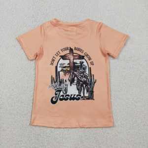 Ensembles 2 pièces décontractés pour garçons : T-shirt et short Western Jesus en coton et élasthanne imprimé – Vente en gros de tenues pour frères - Product Image 3