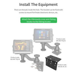 VINmounts Marine Aluminum Alloy Gunwale L <b>Bracket</b> A Type Multi Hole Mount Fits Boats Without Holes D Ball Base Compatible Only - Product Image 4