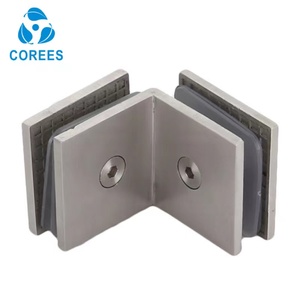 مشبك زجاج من الفولاذ المقاوم للصدأ مصبوب بدقة، مشبك تثبيت للقواطع الزجاجية، مفصلة زجاجية بزاوية 90 درجة، تصميم عصري للحمام سهل التركيب - Product Image 1