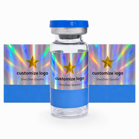 Autocollants personnalisés avec logo pour l'emballage de flacons en verre transparent de 3 ml, 5 ml, 10 ml pour matières premières de peptides