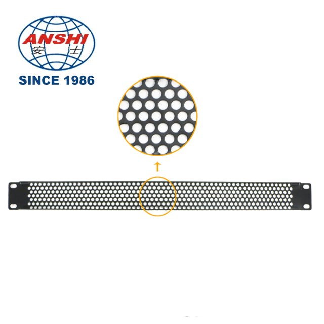 19 Inch 1U Detachable Ventilated Rack Panel With Round Cooling Holes, Dustproof Blank Baffle Telecom Cabinet Cable Management