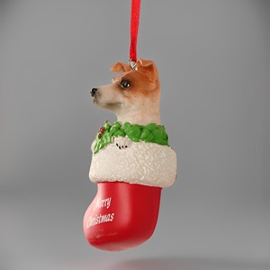 Amuleto Navideño Personalizado de <span class=keywords><strong>Chihuahua</strong></span> de 2.95'' de Alto, Modelo de Cachorro Navideño Divertido, Resina Pintada a Mano Resistente a la Corrosión - Product Image 4
