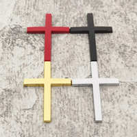 Emblème croix en alliage de zinc 3D, autocollant personnalisé, adhésif 3M4229 réutilisable, à usage unique, pour voiture, moto, capot avant, coffre