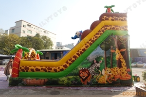 Glissade gonflable d'obstacles de la jungle <span class=keywords><strong>avec</strong></span> tunnel |   Aire de jeux gonflable commerciale en plein air - Product Image 6