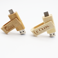 Clé USB double 3.0 Type-C 64 Go, étanche et durable, compatible avec les ordinateurs de bureau, les ordinateurs portables et les téléviseurs, clé USB en bois