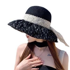 夏季海边沙滩毛皮蕾丝手工刺绣帽子女式户外防晒防紫外线 - Product Image 5