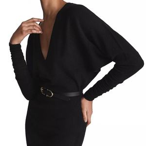 Nouvelle Robe Courte Sexy Américaine Personnalisée à Col en V et Manches Longues Froncées pour Femme avec Ceinture – Idéale pour Soirées et Anniversaires - Product Image 4