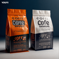 Sachets à haute barrière de qualité alimentaire 12oz 16oz 1 lb pour café en grains, sacs d'emballage de café en aluminium mat avec valve