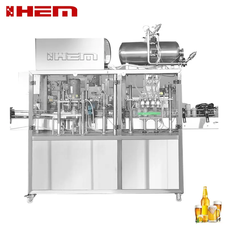 4 Heads Beer Rinser Filler Capper 3 In 1 Machine Beer Bottling Plant With a good Service