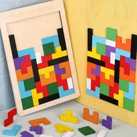 Brain Toy Tangram Jigsaw Intelligence Colorful 3D Russian Blocks Game STEM Educational blocchi di legno Puzzle per bambini