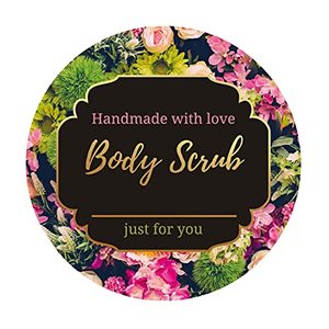 Recyclable 2-Inch Gold <b>Foil</b> Waterproof Stickers Small Plastic Body Scrub <b>Containers</b> with Lid for Sugar Scrub Packaging Labels - Product Image 1