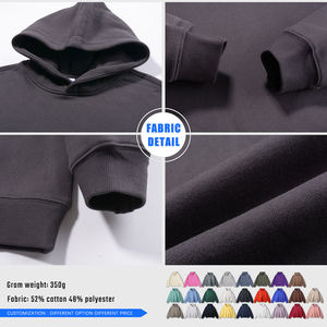 Wholesale Luxury Custom Heavyweight <b>Men</b> Oversized <b>Hoodie</b> Manufacture Heavy Cotton 350g French Terry <b>Hoodie</b> - Product Image 6