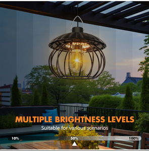 Lámpara Solar LED IP65 Impermeable para Cobertizo, Lámpara Colgante, Lámpara de Araña, Sensor de Movimiento Automático de Amanecer al Atardecer, Recargable, para Interiores, Exteriores y Jardín - Product Image 3