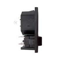 Prise de courant certifiée CUL IEC C14 10/15A 250V AC avec interrupteur à bascule et porte-fusible simple pour équipements électriques