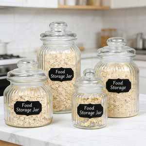 Bocaux de conservation en verre transparent scellés à grande capacité (250ml-2200ml) avec couvercle en verre pour gelée, lait et usage culinaire – Offre spéciale fournisseur - Product Image 4