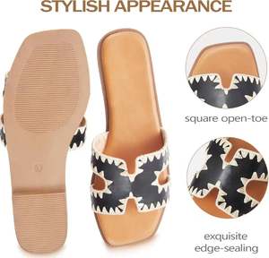 Sandalias de <span class=keywords><strong>Playa</strong></span> Estilo Hada para Mujer, de Alta Calidad, con Punta Cuadrada, Suela de Goma, Remaches, Cristales, Ligeras, Casuales, para Exteriores - Product Image 4