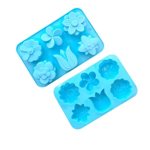 Nouveau moule en silicone à 6 cavités, différents motifs floraux, moule en silicone 3D, feuille, rose, outil de pâtisserie, nouveau moule en silicone à 6 cavités, différents motifs floraux - Product Image 1