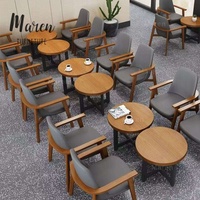 Combinaison de table à manger, chaise et canapé en bois massif de style moderne pour hôtel, café, bar, restaurant