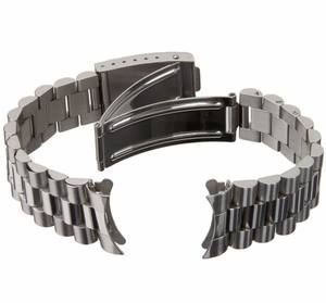 <span class=keywords><strong>Bracelet</strong></span> de <span class=keywords><strong>montre</strong></span> de luxe en acier inoxydable de style président <span class=keywords><strong>Bracelet</strong></span> de 22mm avec extrémités incurvées - Product Image 2