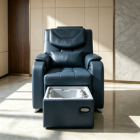 Fauteuil de pédicure électrique de luxe en cuir PU inclinable avec bac à pédicure extractible pour mobilier de salon de manucure