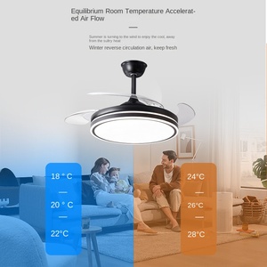 High Wind Speed Modern Design Stainless Steel & K9 Crystal LED BLDC Motor Hotel Use <b>Remote</b> <b>Control</b> Ceiling Fan - Product Image 3