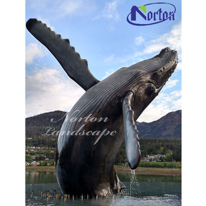 Sculture di animali in metallo da giardino all'aperto grande statua in bronzo con coda di balena in bronzo - Product Image 6