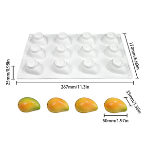 Molde de silicona con forma de mango para hornear, decorar, hacer mousse de chocolate, postres, repostería, molde 3D de silicona para pasteles. - Product Image 2