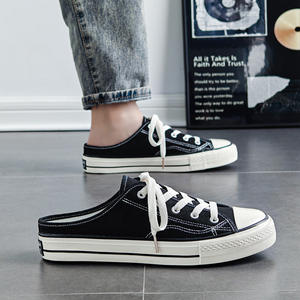 Men's summer low heel <b>half</b>-slipper canvas shoes for men versatile for all occasions <b>half</b>-slipper Canvas trendy Shoes - Product Image 6