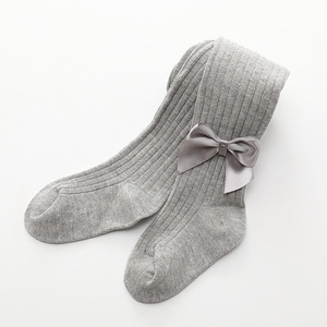 S959410WX leggings printemps-été, rayures verticales en coton, grand nœud, chaussettes épaisses à porter à l'extérieur - Product Image 5